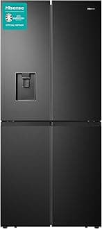 Hisense RQ560N4WBF Freestanding Cross Door Fridge Freezer, Black, 454 liters [Energy Class F]