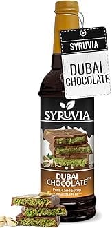 Syruvia Coffee Syrup, Dubai Chocolate Flavored Syrup for Drinks, Lattes, and Desserts – 25.4 fl oz,