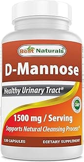 Best Naturals D-Mannose Capsules - Urinary Tract Cleanse Supplement 1500mg/Serving - 120 Count