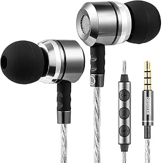 Sp3060VC Earbuds Wired in Ear Headphones with Microphone Volume Control Mic Noise Isolating Earphones HD Bass Case 3.5 mm Ear Bud Plug