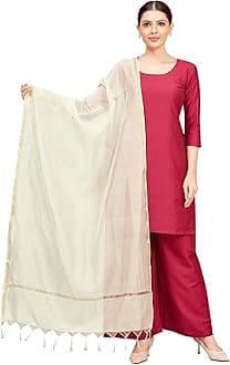 Women's Chanderi Silk Blend Handloom Dupatta (32" X 2.35 Meters)