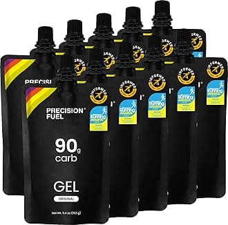 Precision Hydration Fuel 90 Energy Gels - Mild Flavour Running Gel for Endurance Athletes, 90g Carbohydrate, Easy-to-Digest, Perfect for Running & Long-Duration Sports, 153g (10 Gels)