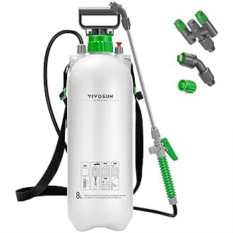 VIVOSUN Lawn and Garden Pump Pressure Sprayer with 3 Water Nozzles, Pressure Relief Valve, Adjustable Shoulder Strap…