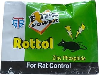 Taheri Rottol Zinc Phosphide Rat Killer Powder - EXTRA Power, 5g (Pack of 10) - Fast & Effective Rodent Control