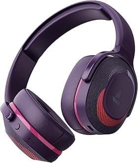 Rockerz 425 Bluetooth Wireless On Ear Headphones Signature Sound, ENx Tech, ASAP Charge, 25H Playtime, Bluetooth V5.2, Dual Pairing with Mic(Techno Purple)