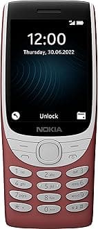 Nokia 8210 Feature Phone with 4G connectivity, large display, built-in MP3 player, wireless FM radio and classic Snake game (Dual SIM) – Red