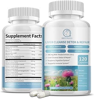 Milk Thistle Supplement Capsules, Liver Health Formula, with Dandelion Root, 10:1 Extract, for Liver Detox Cleanse Support, Digestive & Immune System, 120 Veggie Caps