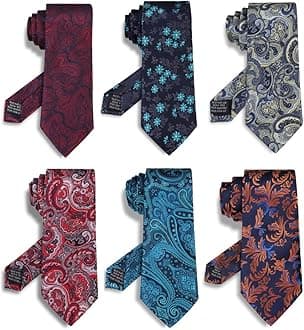 WeiShang Lot 6 PCS Classic Men's Silk Tie Necktie Woven JACQUARD Neck Ties