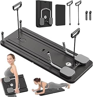 JANUA Pilates Board - Pilates Reformer Set, Multi-Purpose Foldable Pilates Reformer Board for Home, 5 in 1 Pilates Sliding Board (Purple)