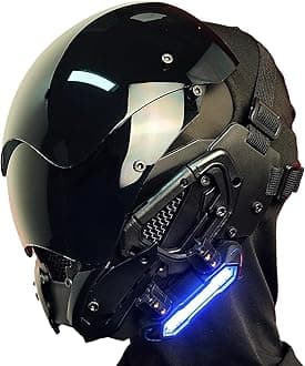 Punk Helmet Futuristic Techwear Sci Fi Gothic Mask - Halloween Cosplay Costume Suitable For Any Adult