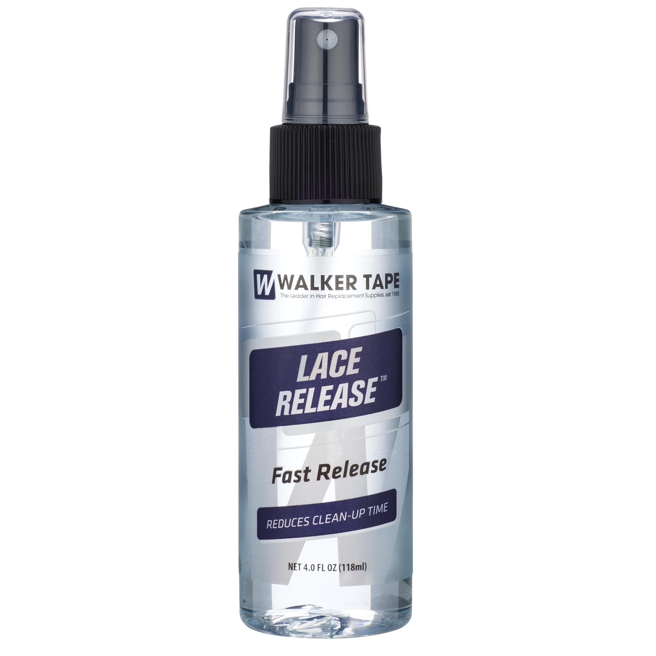 Walker Tape Lace Release Spray 4 fl oz Alcohol Solution for Mesh Systems, Skin-Safe Adhesive Lifter for Delicate Bases, Gentle Lace Glue Remover Support in Toupee Care and Hairpiece Installations