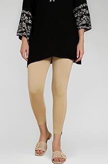 TWIN BIRDS Viscose Elastane Stretch Leggings for Women | Mid Rise Skinny Fit, High Ankle & 7/8 Cropped Length Active Legging