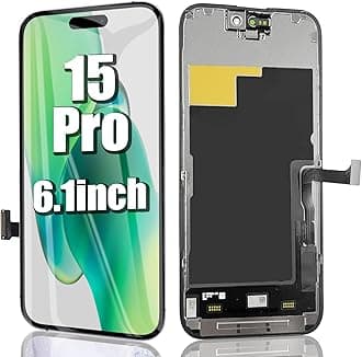 EFAITHFIX for iPhone 15 Pro Screen Replacement 6.1 Inch LCD 3D Touch Screen Display Full HD Digitizer Frame Assembly Compatible with Model A2848, A3101, A3102, A3104 with Waterproof Adhesive, No Tools