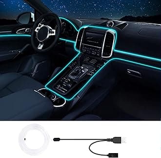 Interior Car LED Strip Lights, RGB USB Car Ambient Lighting, Car Accessories Fiber Optifc Lights Sync to Music (1 LED/118 inches)