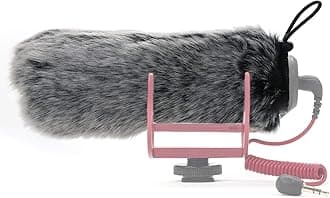 SUNMON Microphone Furry Windscreen, Dead Cat Wind Muff Mic Windshield Fur Foam Cover as Pop Filter Compatible with Rode VideoMic GO Camera Microphone