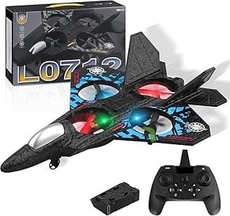 2.4GHz Remote Controlled L0712 RC Aeroplane with LED Lights, 80m Range, USB Charging,Ideal for Beginners, Children, and Adults, Indoor/Outdoor Flying Toy