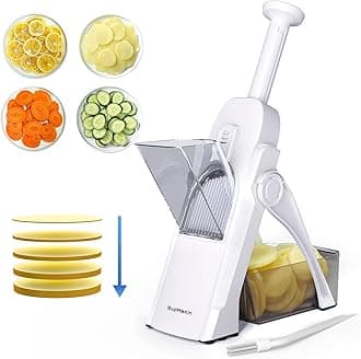 Safe Mandoline Slicer for Kitchen, Potato Slicer for Chips, Vegetable & Food Slicer,Thickness Adjustable 0.1-8 mm, Kitchen Faster Slice Artifact White (Only Slice)