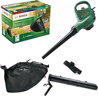 Electric Leaf Blower and Vacuum Universal Garden Tidy 2300 (2000 W, collection bag 45 l, 3-in-1 function , low noise level of 99 dB (A))