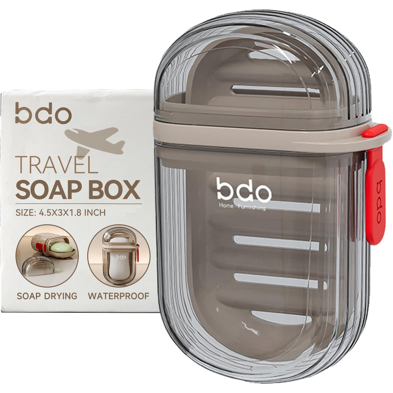 Travel Soap Case, Leakproof Soap Container with Lid, Portable Bar Soap Holder for Traveling, Soap Dish for Bathroom, Shower, Gym, School, Camping, Vacation, Outdoor-Transparently