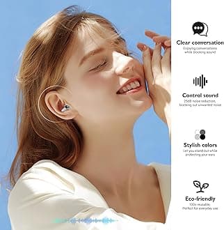 Ear Plugs for Flying Pressure Relief 2 Pairs, Prevent Ear Pain & Reduce Noise, Airplane Travel Essentials 100x Reusable Silicone Earplugs for Adult/Kids 12+ 2 Sizes Fit All Ear Canal (Black)