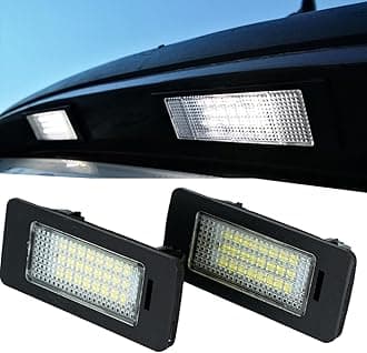 2PCS LED License Plate Light Lamp for BMW 1 3 5 X Series E82 E88 E90 E91 E92 E93 E39 E60 E61 X1 X3 X5 X6 Rear Tag Lights Assembly Replacement, 6000K Xenon White&Error Free