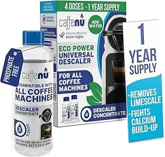 Caffenu Universal Coffee Machine Descaler Compatible with Nespresso, Lavazza, Dolce Gusto & Philips - 400ml (4 Uses) - Limescale Remover for Hotter, Better Tasting Coffee