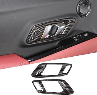Fit for Toyota Supra GR A90 A91 MK5 2019-2026 Inner Door Handle Frame, ABS Door Inner Grab Handle Trim Cover Sticker, Car Interior Decoration Accessories 2Pcs (Carbon Fiber Pattern Black)