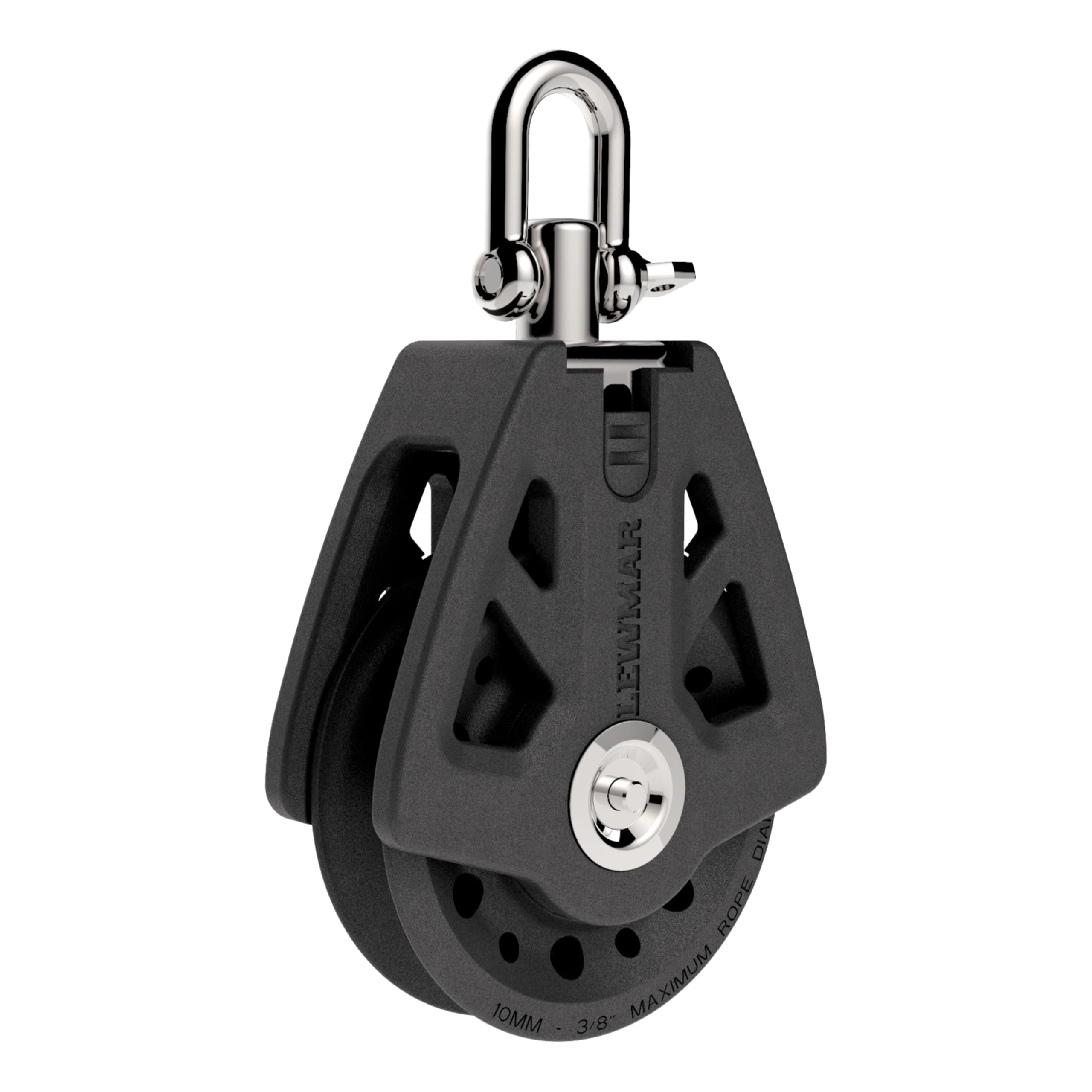 60mm Synchro Block Single, 1,760 lb Working Load Limit, Accommodates 5/16" - 3/8" Lines, High-Density Free-Spin Bearing, Traveler Compatible -29926001BK