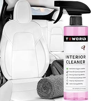 Tesla Seat Stain&Cleaner Remover, [Biodegradable, Eco-Friendly] Safe on White & Black Vegan Leather, Tesla Interior Cleaning Products for Seats, Console, Dash, Tesla Model 3/Y/S/X Accessories for 2025