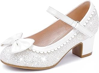 LAURMOSAPrincess Shoes High Heel Toddler Girls Dress Shoes Cute Bowknot Sparkle Mary Jane Flower Girls Wedding Birthday Party Prom for Little Big Kids