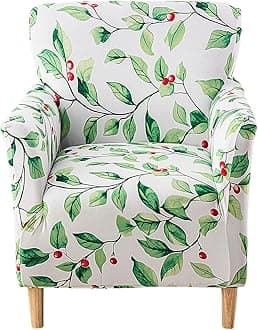CRFATOP Printed Stretch Chair Slipcovers with Arms for Living Room 1 Piece Accent Chair Covers Soft Banquet Chair Covers Saucer Armchair Furniture Protector Office Reception Reading Sofa,A51
