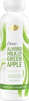 Dove Plant Milk Cleansing Body Wash Almond Milk & Green Apple for Moisturized Skin Gentle Cleanser, No Sulfates or Parabens, pH balanced 17.5 fl oz