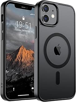 supfine Magnetic for iPhone 12 Case/iPhone 12 Pro Case (Compatible with MagSafe)(Military Grade Drop Protection) Slim Translucent Matte Shockproof with Anti-Fingerprint Phone Case,Black