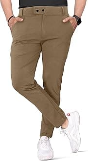 MehrangMen's Stretchable Stretchable Formal Pant Trousers | Stylish Slim Fit Men's Wear Trousers for Office or Party | Polycotton Knitted Fabric
