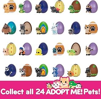 Jazwares Adopt Me! Mystery Pets Blind Box Egg Assorted Single - Series 4 - Exclusive Virtual Item Game Code - Collectible Mini Animal Toy Figure, Styles May Vary - Gift for Kids, Girls & Boys - 6+