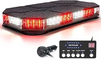 LUMENIX - Rooftop LED Strobe Lights Bar with Magnetic Emergency Traffic Warning Driver, Caution, Fire Fighter Flashing Light for First Aid Vehicles,