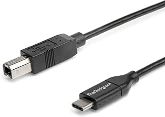 StarTech.com 2m 6ft USB C to USB B Cable - USB 2.0 - USB Type C Printer Cable M/M - USB 2.0 Type-C to Type-B Cable (USB2CB2M)