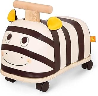 B. toys – Ride – On Zebra – Ride – On Toy for Toddlers – Soft Seat – Wooden Toys – 18+ Months – Zippity Zebra