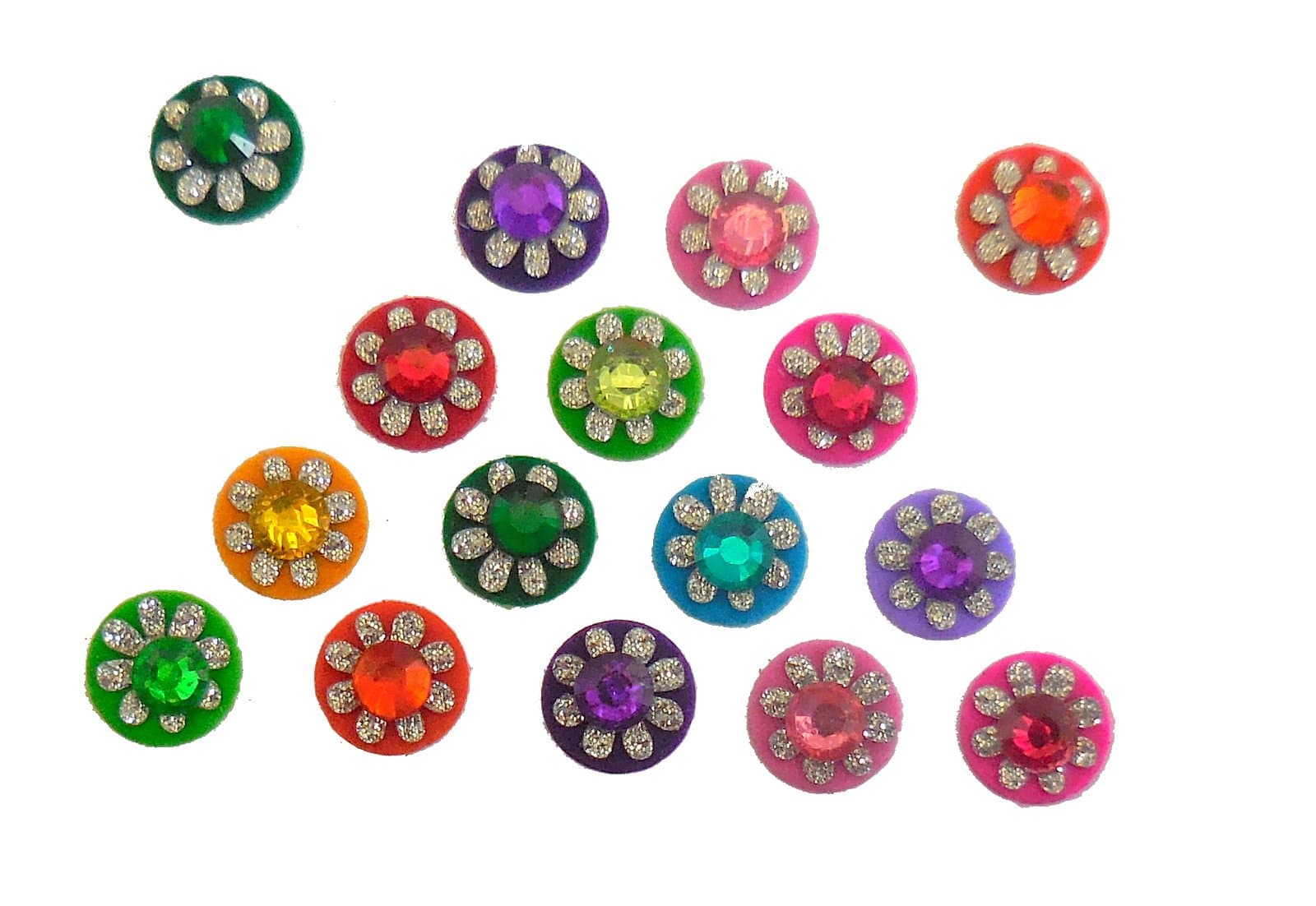 4 Packs round/Moon bindi (Round Colored)
