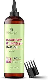 Botanic Hearth 100% Pure Rosemary Batana Oil For Hair Growth & Hair Treatment Oils 6.7 Fl Oz | Infused with coconut Oil | Hair Oil Repairs Dry Damaged Hair, Strengthening, Healthier | All Hair Types