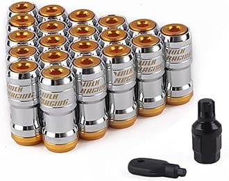 Wheel Lug Nut M12 X1.5 Or M12 X1.25 Authentic Acorn Racing Lug Wheel Nuts Screw 20PCS Car Replacement for Volk Wheel Nut Caps (Color : Gold, Size : M12x1.5), AITEXI9314