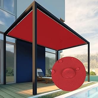 Patio Paradise 6' x 36' Waterproof Sun Shade Sail Rectangle Shade Cloth with Grommets, 260 GSM Patio Canopy Awning 95% UV Block for Backyard Deck Pergola Replacement Cover, Red, Customized