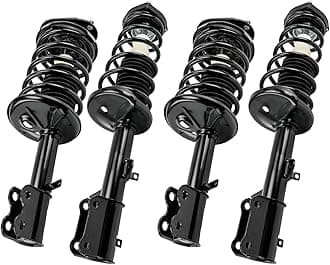 KAC Front and Rear Complete Strut Assembly & Shock Absorber Kit with Coil Spring Replacement for Toyota Corolla 1993-2002, Chevrolet Prizm 1998-2002, Geo Prizm 93-97 271952/271951/171953/171954 4 PCS