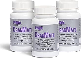 PRN Pharmacal CranMate Cranberry Supplement - Chewable Cranberry Extract Nutritional Supplements for Dogs & Cats - 60 Chew Tabs (3 Pack)