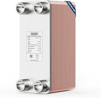 ALORAIR 5"x12" 70 Plates Heat Exchanger with 1-1/4" MPT Port,316L Stainless Steel Water to Water Brazed Plate Heat Exchanger for Floor Heating, Water Heating, Commercial and Industrial Refrigeration