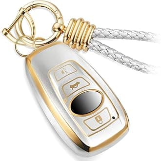for Subaru Key Fob Cover with Upgraded Anti-lost Luxury Keychains, Fashionable Matte Metallic Silver Soft Case for Forester XV CrossTrek Ascent Legacy STI WRX (Gold, A1)