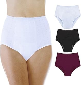 Wearever Women's Maximum Absorbency Incontinence Panties for Bladder Control - Washable, Reusable, Leak Proof Underwear for Women 600 ml - (Pack of 3) (White, Black, Plum) (7X) (Fits Hip: 59-61)