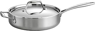Covered Deep Saute Pan Stainless Steel Induction-Ready Tri-Ply Clad 3-Quart, 80116/058DS