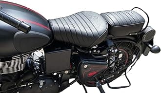 Sahara Seats Royal Enfield Classic 350/500 Leather Finish Retro Style Waterproof Seat Cover (Black)