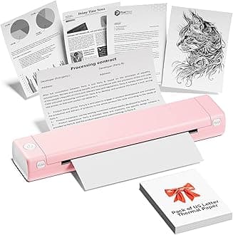 COLORWINGPortable Thermal Printer M08F, Portable Wireless Printer for Travel and Home Use Compatible with iOS, Android,PC, Wireless Bluetooth Printers Support 8.5" X 11" US Letter Thermal Paper